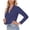 #0309-Navy, variant on Pounoo Stretch Long Sleeve Shirts for Women V-Neck Button Down Slim fit Dress Shirts Solid Color Wrinkle Free Office Blouses Gift