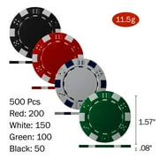 500 11.5g DICE-STRIPED Chips, Case & Tabletop Super Set