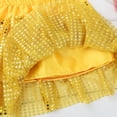thumbnail image 3 of MSemis Kids Girls Sparkle Sequins Mini Skirt Layered Tiered Tutu Skirt Gold 13-14, 3 of 4