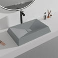 thumbnail image 2 of CASAINC Concrete Rectangular Bathroom Vessel Sink Art Basin in Mottled Bluish Grey with X-Diversion Line and Drainer, 2 of 8