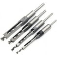 thumbnail image 1 of 4Pcs Square Hole Drill Bit Set, Steel Hollow Woodworking Tools Set (1/4-1/2-5/16-3/8 inch), 1 of 3