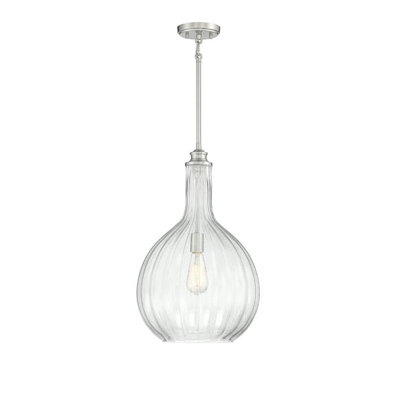 Satin Nickel One Light Pendant from the Brandon Collection