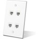 thumbnail image 2 of Placa de pared Keystone mate de 4 puertos con acoplador RJ45, placa Ethernet profesional, 2 of 8