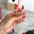 thumbnail image 2 of HLONK Christmas Tree Cocktail Picks  100PCS Bamboo Cocktail Picks Disposable Fruit Cake Sticks Christmas Tree Shape Toothpicks for Appetizer Party Bar, 2 of 5