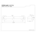thumbnail image 2 of Kingston Brass GDR814481 Silver Sage 48-Inch X 1-1/4-Inch OD ADA Grab Bar, Polished Chrome, 2 of 2