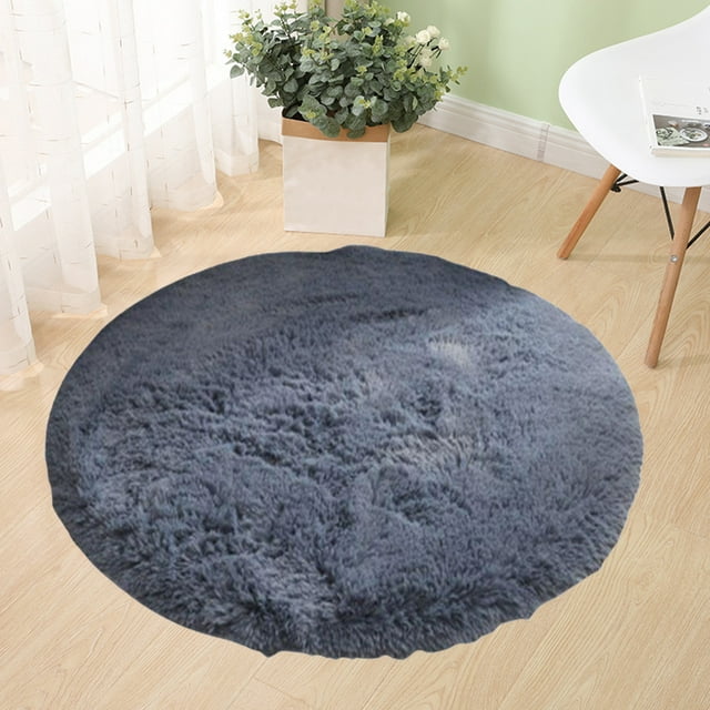 YAOMOBB Safe Polyester Rug Super Soft Luxury 100cm Round Fluffy Area Rug for Solid Color Bedroom Nursery Comfort