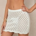 thumbnail image 4 of Miluxas Women's Swim Cover Up Skirt Crochet Bikini Bathing Suit Cover Up Skirt Summer Hollow Out Beach Skirt White S(S), 4 of 5
