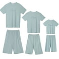thumbnail image 2 of INSPIRE CHIC Family Pajama Sets Short Sleeve Tops with Capri Pants Letters Sleepwear L Women's Blue, 2 of 5