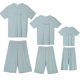 thumbnail image 2 of Conjuntos de pijamas familiares INSPIRE CHIC de manga corta con pantalones capri, ropa de dormir para niños y niñas, azul, 2 of 5