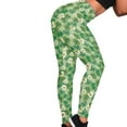 thumbnail image 4 of DISNIMOLucky Leaf Daisy Printed Yoga Leggings for Women, St. Patrick's Day Yoga Pants High Waist Leggings Athletic Yoga Ankle Pants Tummy Control Tights, Green, S, 4 of 6