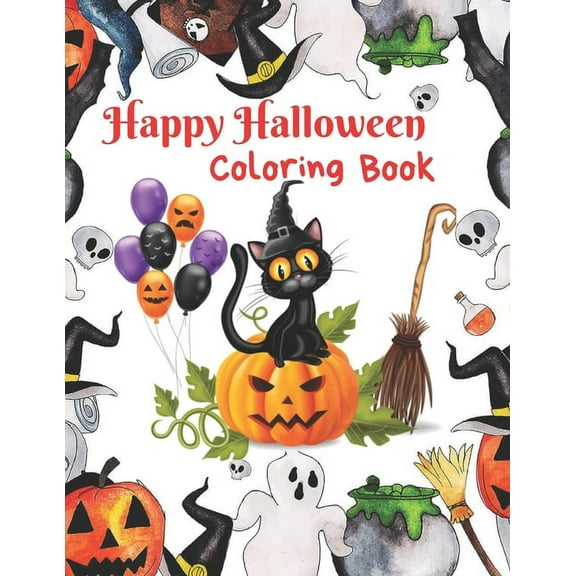 Happy Halloween Coloring Book: The perfect gift for this Halloween season! 8.5 by 11 inch pages, (Paperback)