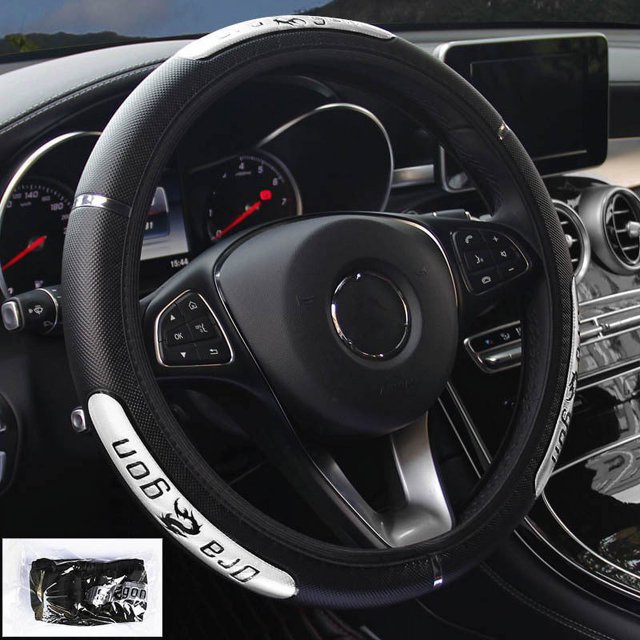 Car Accessories Auto Parts Products Universal Leather Reflective Car Steering Wheel Cover 38CM Car-styling Sport Auto Steering Wheel Covers Anti-Slip Automotive Accessories