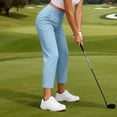 thumbnail image 6 of Nestiefly Women's Golf Pants with Pockets Casual Straight Leg High Waisted Sweatpants Lounge Beach Vacation Travel Pants with Pockets Blue M, 6 of 7