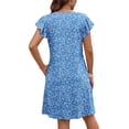 thumbnail image 5 of Fantaslook Summer Dresses for Women Ruffled Sleeve V Neck Dress Casual Floral Sundresses with Pockets, 5 of 9