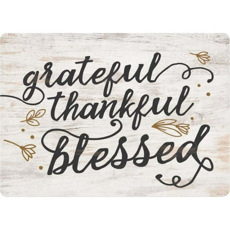 

P. Graham Dunn Grateful Thankful Blessed Whitewashed Cream 4 x 3 Wood Refrigerator Magnet