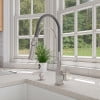 thumbnail image 5 of ALFI Brand Brushed Nickel Square Kitchen Faucet with Black Rubber Stem, 5 of 11