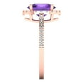 thumbnail image 3 of Solitaire with Accents Engagement Ring for Women - 2.27ct Natural Amethyst in 18K Rose Gold Promise Ring, 3 of 6