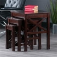 thumbnail image 3 of Pemberly Row 3-Piece Transitional Solid Wood Nesting Table in Cappuccino, 3 of 15