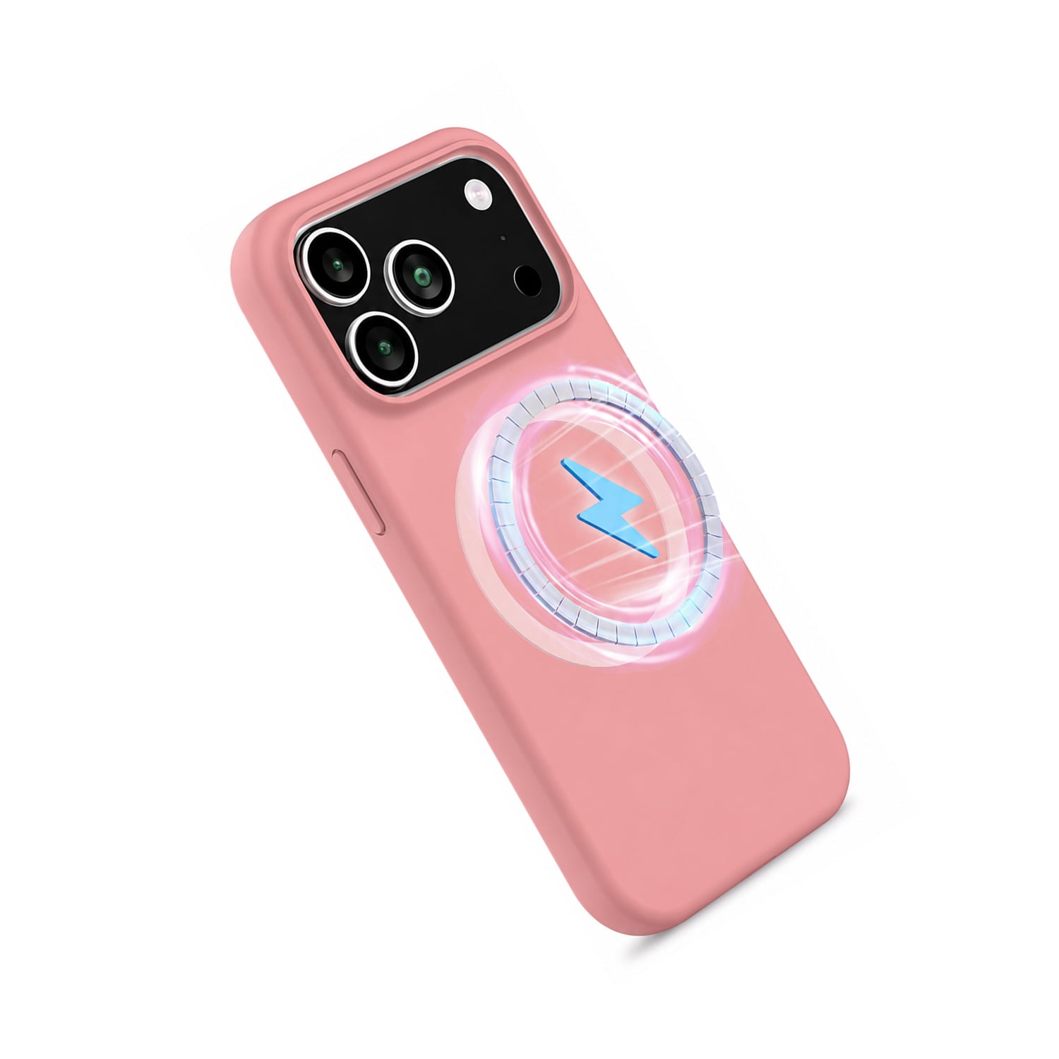 Soft Matte Silicone Back Cover for iPhone 17 Pro Max with Wireless Charge Support - Pink
