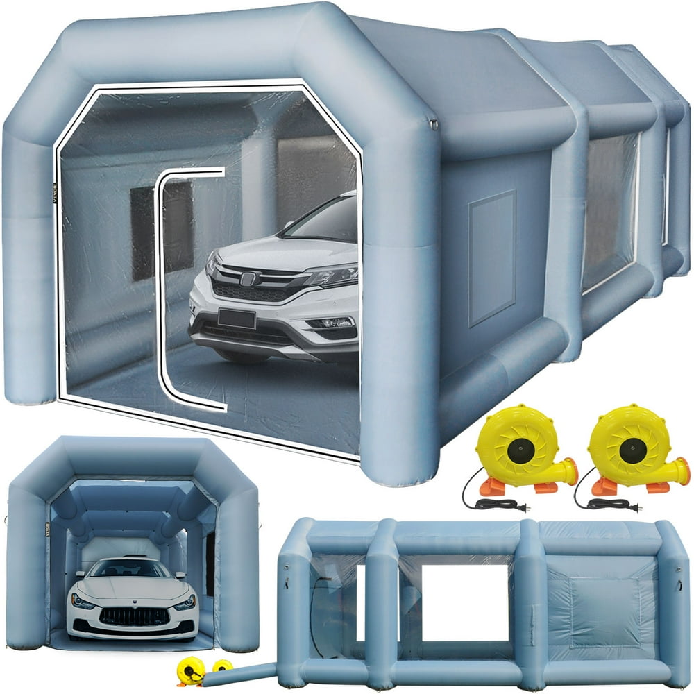 VEVOR Inflatable Paint Booth, 20x10x8ft Spray Paint Booth, High Powerful 750W+350W Blowers