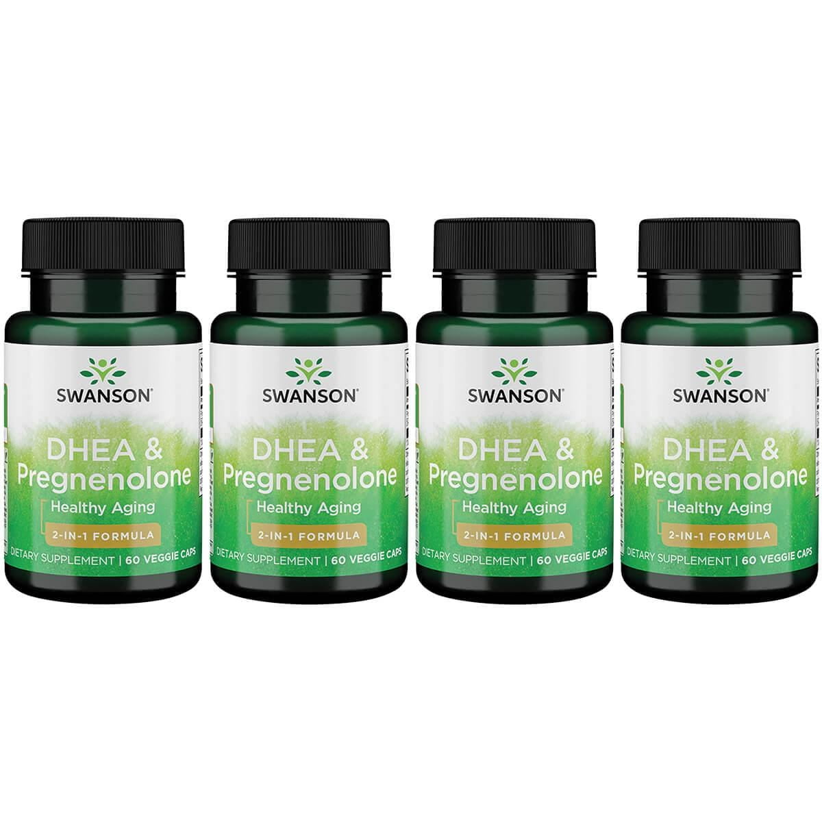 Swanson Dhea and Pregnenolone 60 Veg Caps 4 Pack