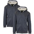 thumbnail image 1 of Men's Sherpa-Lined Zip-Up Fleece Hoodies (2-Pack), 1 of 2