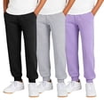 thumbnail image 2 of UACY 3 Pack Girls Sweatpants High Waisted Drawstring Active Joggers Soft Athletic Pants with Pockets for Kids Winter, 2 of 9