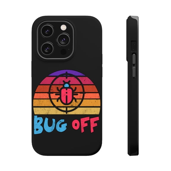 DistinctInk Tough Case for Apple iPhone 15 PRO (6.1" Screen), Compatible with MagSafe Charging - Bug Off