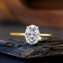 KohinoorGems 0.75 Ct VVS Oval Cut D Color Moissanite Engagement Ring In 18K Gold Plated