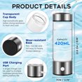thumbnail image 4 of Futtumy Hydrogen Water Bottle Generator, 3Min Quick Electrolysis, Antioxidant Hydrogen Rich Water Cup with PEM SPE Technology, Hydrogen Water Alkaline Maker, 420ml Hydrogen Bottle with Gift Box, 4 of 10