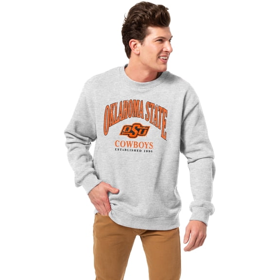Men's-League Collegiate Wear Heather Gray Oklahoma State Cowboys Essentials 2.0 Pullover Sweatshirt
