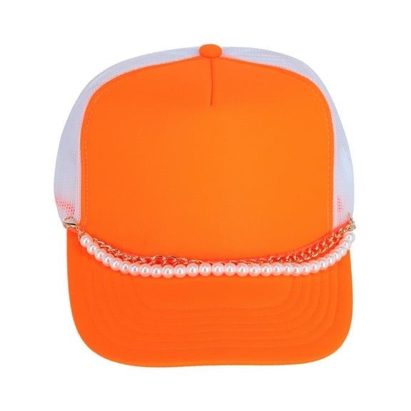 CTM Gold Trucker Hat Chain Accessory with Pearls