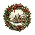 thumbnail image 2 of Christmas Wreath Stickers, Snow House Living Room Window Holiday Scene Decoration Wall Stickers, 11.8 Inch, 2 of 7