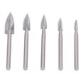 thumbnail image 4 of Wood Carving Knife, High Speed Steel Labor Saving Precise Centering 5PCS 3 Flute Engraving Cutter  for Woodworking Projects for Model Making, 4 of 7