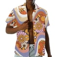 thumbnail image 3 of Garronmavis Matching Vacation Outfits for Couples Hippy Flowers Mens Short Sleeve Shirt Size M Polyester and Women's Tank Dress with Pocket Sleeveless Sundress, 3 of 7