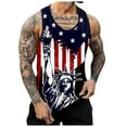 thumbnail image 4 of HCNTES Mens Graphic Tank Tops Sleeveless Muscle Shirts Beach Hawaiian Patriotic Tank Tops(Navy,XXL), 4 of 6