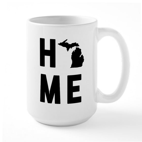CafePress - Michigan Home - 15 oz Ceramic Large White Novelty Mug