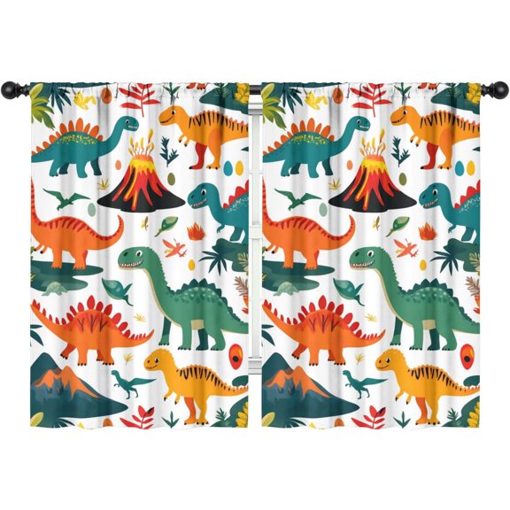 Blackout Kids Curtains,Cute Dinosaur Pattern Childrens Insulated Curtains Set Of 2,Bedroom Essentials,Toddler Room Decor 42x63in(106x160cm)