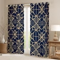 thumbnail image 2 of Homewish Navy Gold Triangle Curtains Pack of 2 (42x84 Each) for Adult, Chic Minimalst Minimalism Curtains Blackout, Abstract Stripes Bedroom Curtains, Blackout Curtains Room Decor, 2 of 6