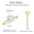 thumbnail image 5 of Rosec Jewels Certified Moissanite Round Engagement Ring 1 Carat - 7 mm - Solitaire Ring - D-VS1 Quality, 14K Yellow Gold, US 10.50, 5 of 8