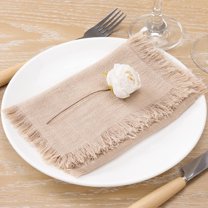 Holzlrgus Handmade Cloth Napkins Bulk 18"x18" Cotton Linen Dinner Napkins Rustic Cheesecloth Table Napkins for Wedding Party Baby Shower Set of 4 Nude