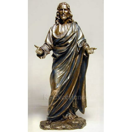 - JESUS CHRIST BLESSING STATUE Real Bronze Powder Cast Statue Sculpture 12