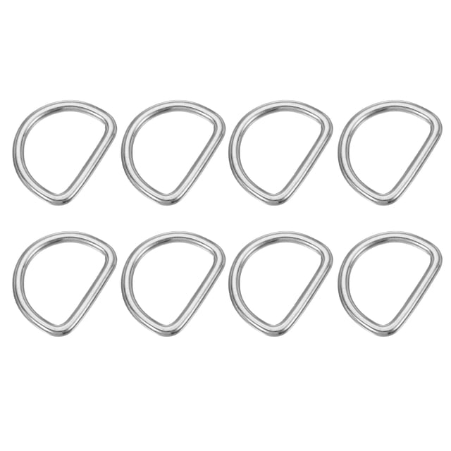 Anillos en D de metal Uxcell, anillos en D de acero inoxidable 304, anillos en D sólidos soldados, accesorios de bricolaje para collares de perros 4x30mm