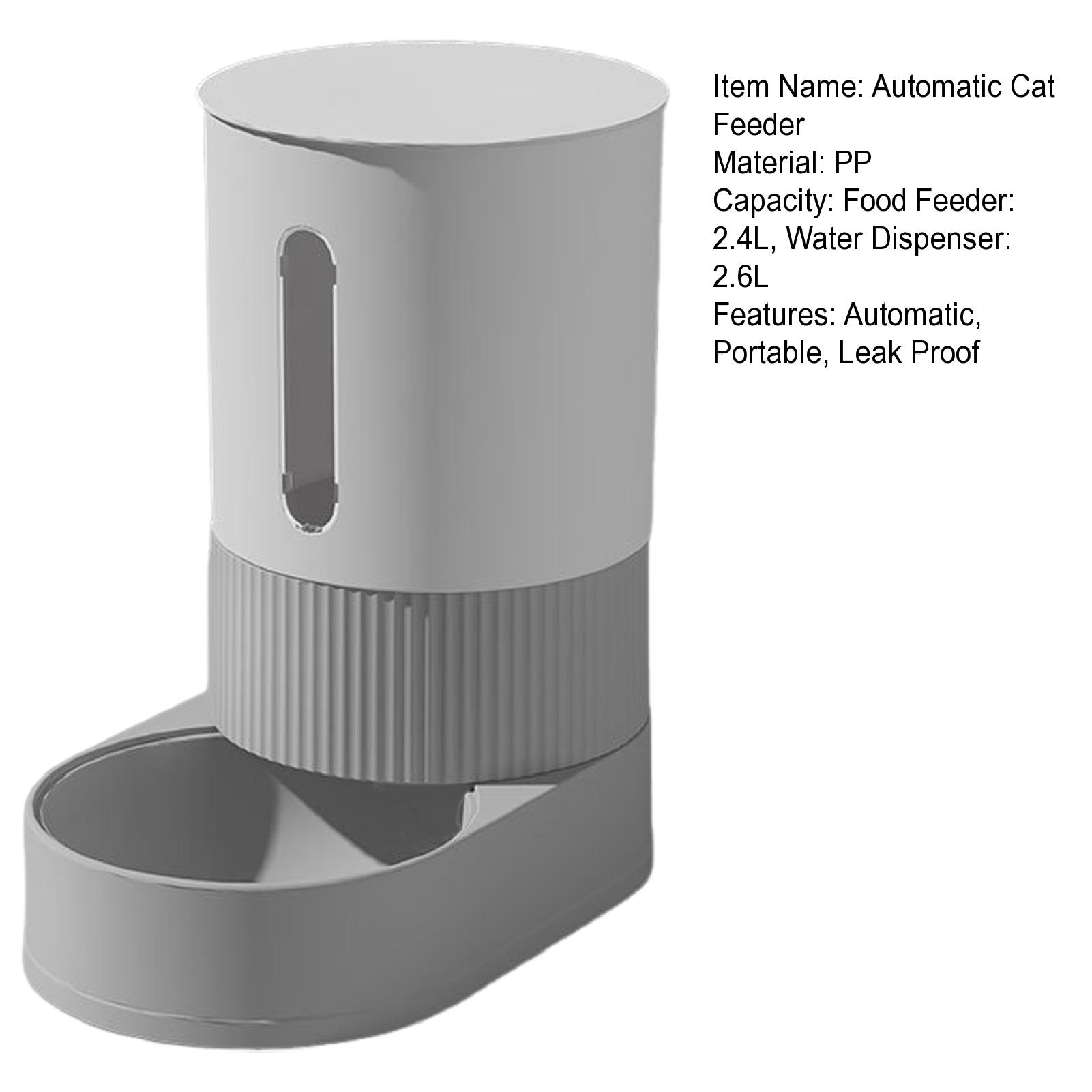 Koiauber Automatic Pet Feeder 2.4L Dog Food Feeder 2.6L Water Dispenser Travel Auto Cat Feeder Bowl
