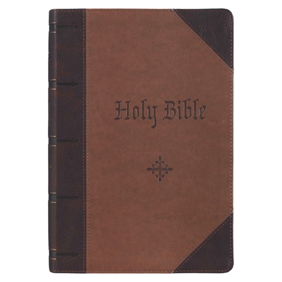 Pre-Owned KJV Bible Giant Print Full-Size (Faux Leather, Brown Two-Tone) (Imitation Leather) 1432132903 9781432132903
