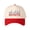Red, variant on Red, white&BRUNETTE Letter Embroidered Color Block Trucker Hat Unisex Adjustable Cotton Breathable Fashion Cap for Travel Daily Wear