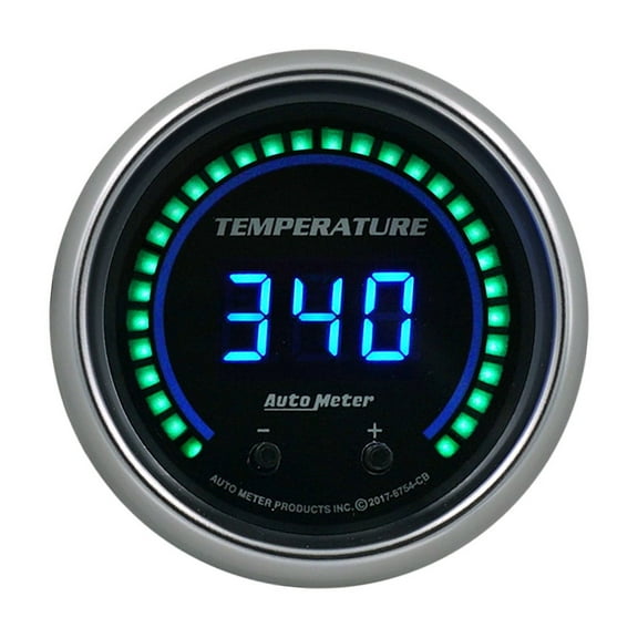 Autometer 6754-Cb Cobalt Fluid Temperature Gauge, 2-1/16", Two Channel, Selectable Elite Digital