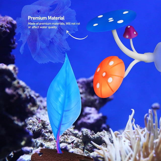 unbranded 2Ud Accesorios Para Acuario Hoja Y Camastro De Silicona Para Descanso De Betta