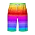 thumbnail image 3 of Penkiiy Fashion Cool Style Men's Rainbow Beach Shorts Swim Trunks Casual Swim Shorts with Pockets 2XL Multicolor, 3 of 4