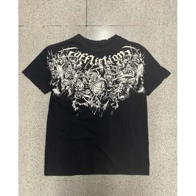 Camiseta Y2K de afliction para hombre y mujer, camisa de gran tamaño con cuello redondo, estilo Retro, Hip Hop, ropa gótica de manga corta, ropa de calle